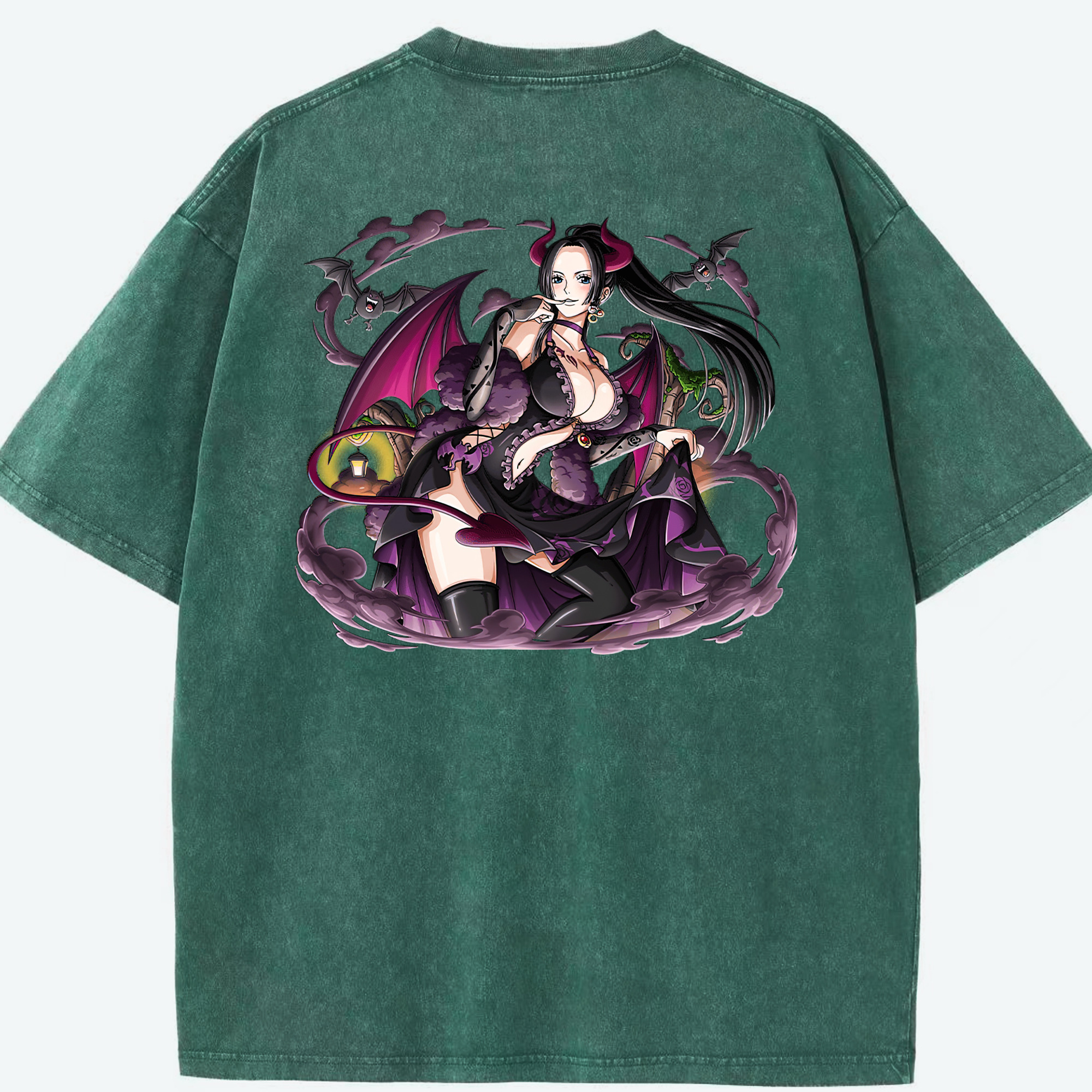 ワンピース ボア・ハンコック ONE PIECE Boa·Hancock 綿100% ヴィンテージ風 半袖Tシャツ（背面プリント）